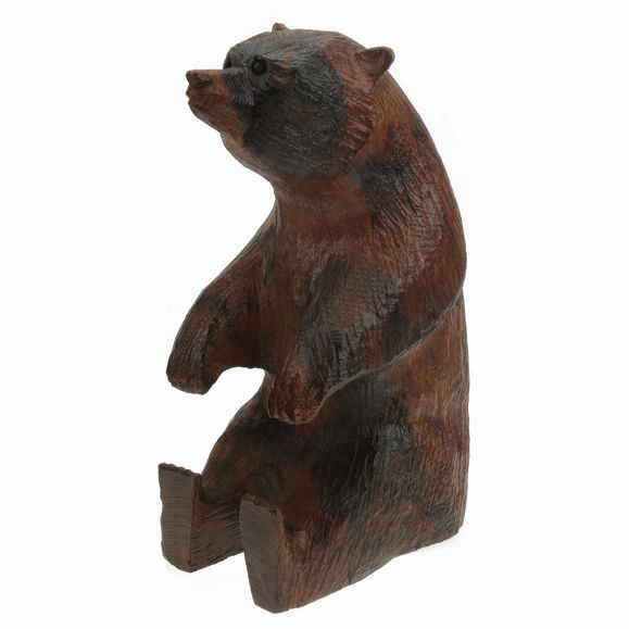 Bear Sitting, Rough - Ironwood Carving  |  EarthView