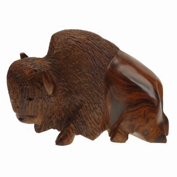Buffalo Resting - Ironwood Carving  |  EarthView