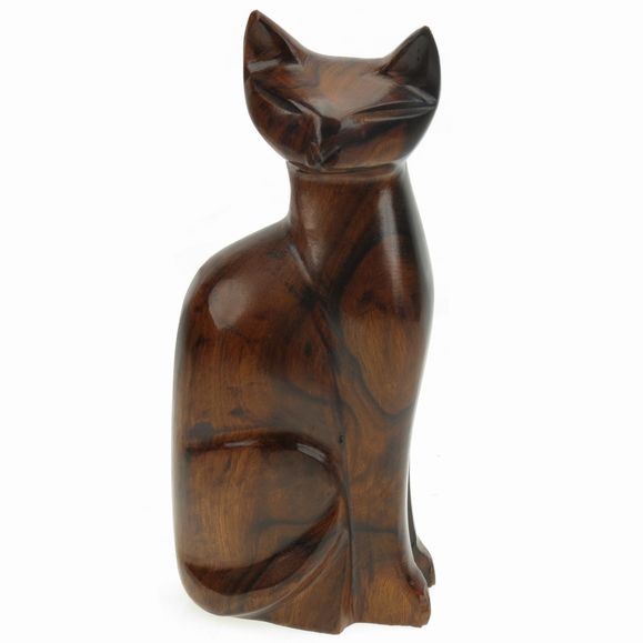 Cat Sitting - Ironwood Carving  |  EarthView