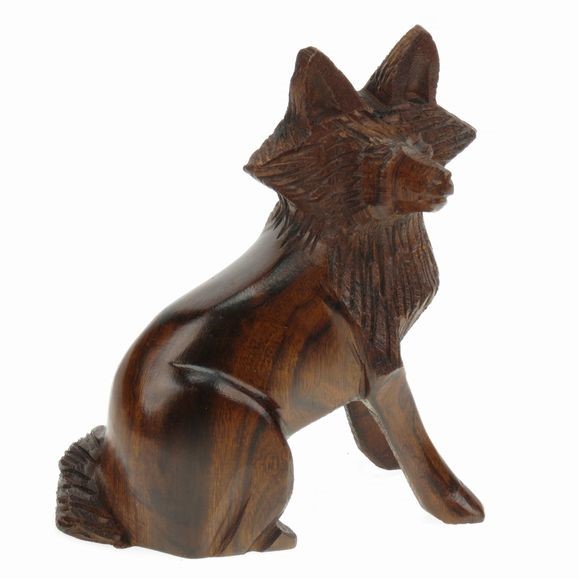 Fox Sitting - Ironwood Carving  |  EarthView