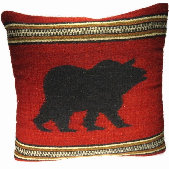 Bear Pillow - Zapotec Weaving  |  EarthView