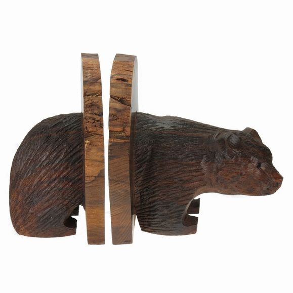 Bear Body Bookends - Ironwood Carving  |  EarthView