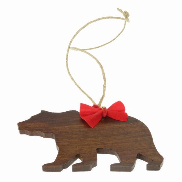Bear Silhouette Ornament - Ironwood Carving  |  EarthView