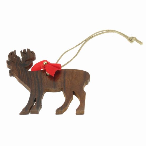 Deer Silhouette Ornament - Ironwood Carving  |  EarthView