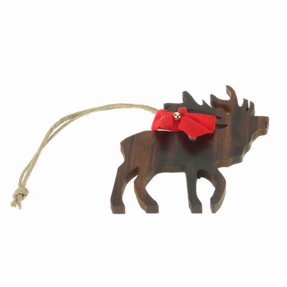 Elk Silhouette Ornament - Ironwood Carving  |  EarthView
