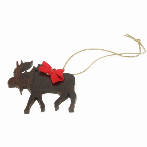 Moose Silhouette Ornament - Ironwood Carving  |  EarthView