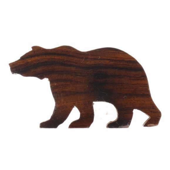 Bear Silhouette Drawer Pull - Ironwood Carving  |  EarthView