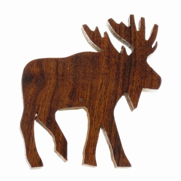 Moose Silhouette Magnet - Ironwood Carving  |  EarthView