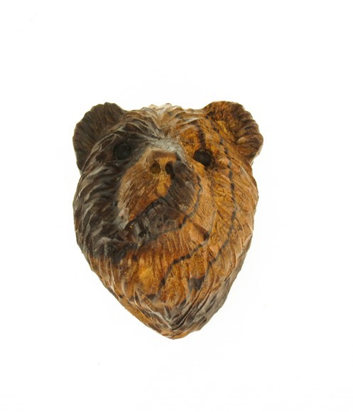 Bear Head 3-D Magnet - Ironwood Carving  |  EarthView