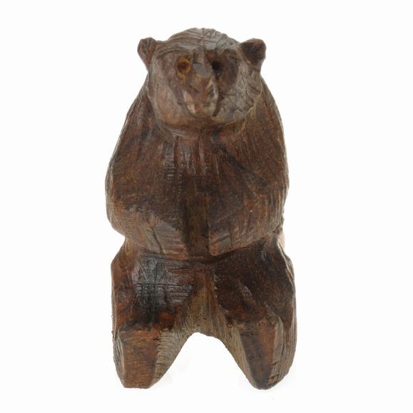 Bear Sitting 3-D Magnet - Ironwood Carving  |  EarthView
