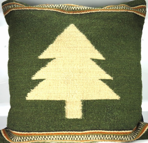 Tree Pillow - Zapotec Weaving  |  EarthView