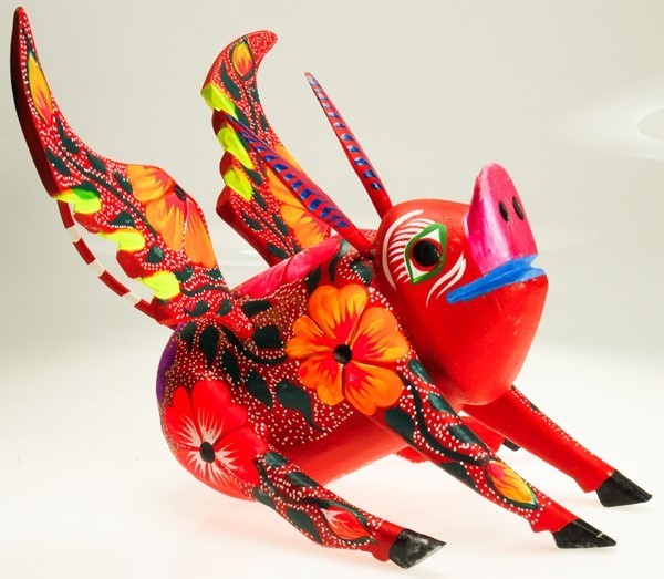 Flying Pig - Oaxacan Wood Carving  |  EarthView
