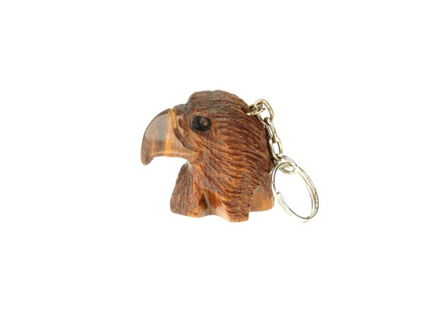 Eagle Head 3-D Keychain - Ironwood Carving  |  EarthView
