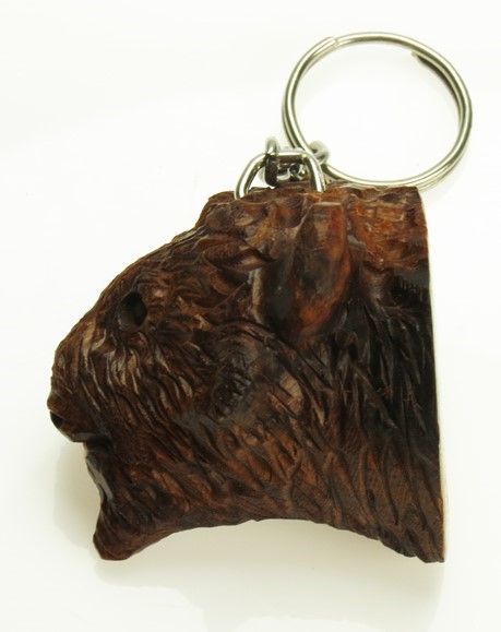 Buffalo Head Keychain - Ironwood Carving  |  EarthView