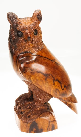 Owl with detail - Ironwood Carving  |  EarthView