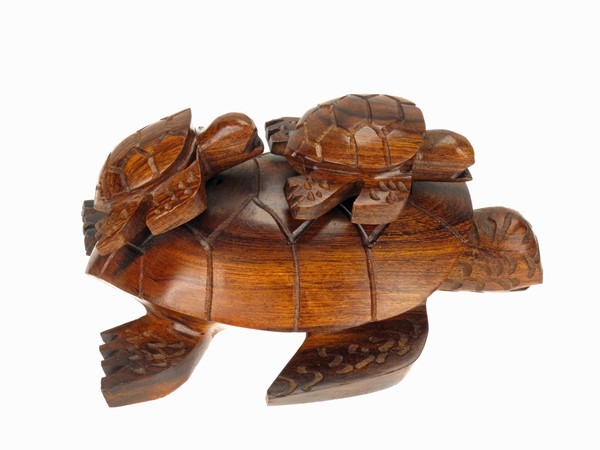 Sea Turtle with babies - Ironwood Carving  |  EarthView