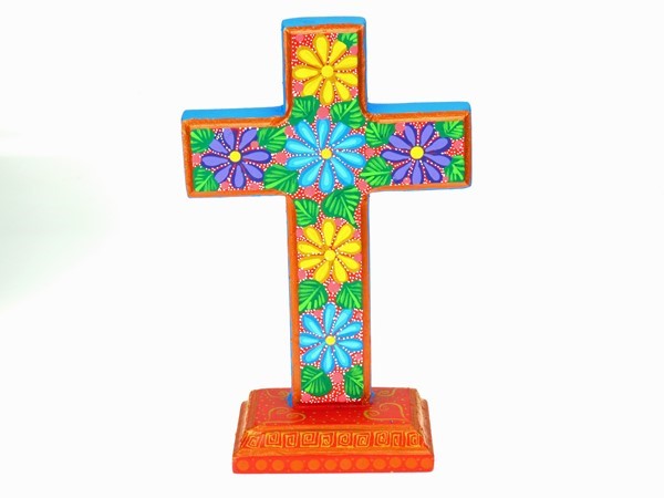 Cross on base - Oaxacan Wood Carving  |  EarthView