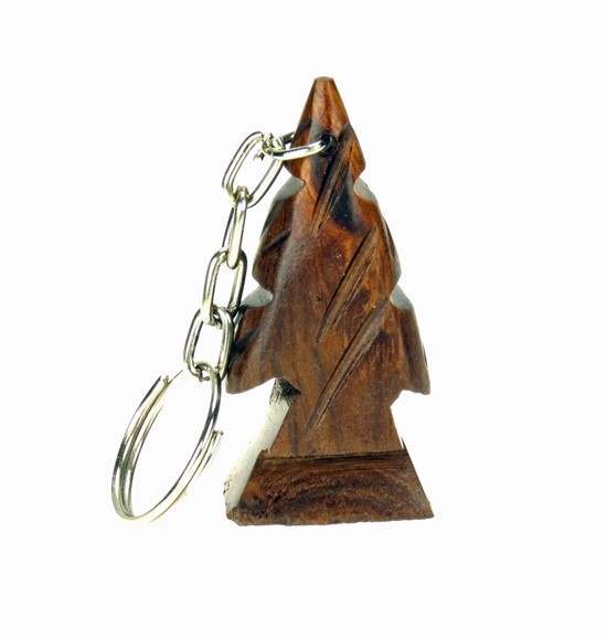 Pine Tree 3-D Keychain - Ironwood Carving  |  EarthView