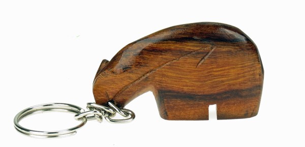 Fetish Bear 3-D Keychain - Ironwood Carving  |  EarthView