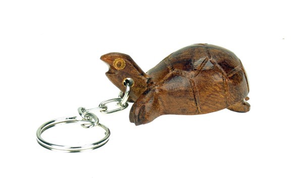 Land Turtle 3-D Keychain - Ironwood Carving  |  EarthView