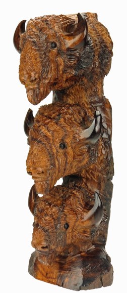 Buffalo Totem - Ironwood Carving  |  EarthView