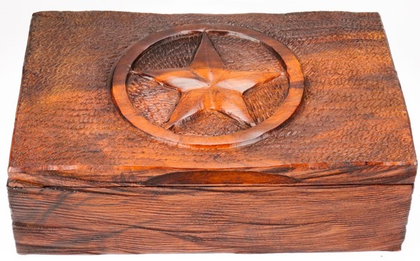 Rustic Star Valet Box - Ironwood Carving  |  EarthView