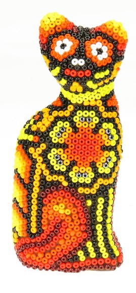 Cat - Huichol Bead Art Figures  |  EarthView