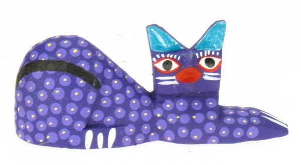 Cat resting Magnet - Oaxacan Wood Carving  |  EarthView