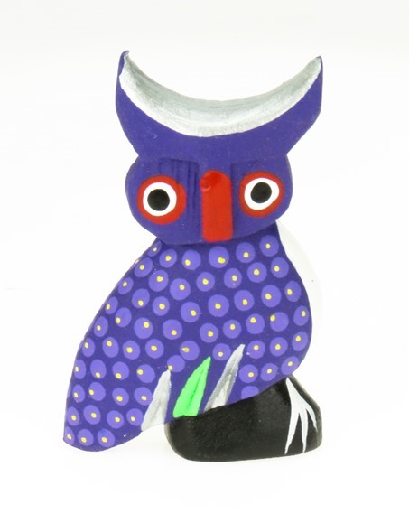 Owl Magnet - Oaxacan Wood Carving  |  EarthView