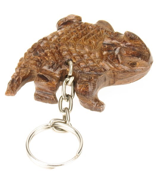 Horned Toad 3-D Keychain - Ironwood Carving  |  EarthView
