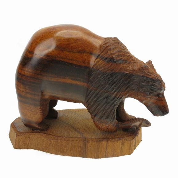 Bear Fishing - Ironwood Carving  |  EarthView