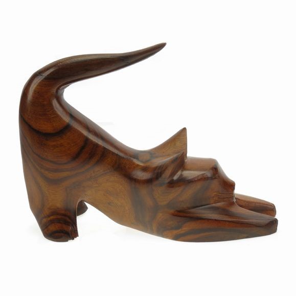 Cat Stretching - Ironwood Carving  |  EarthView