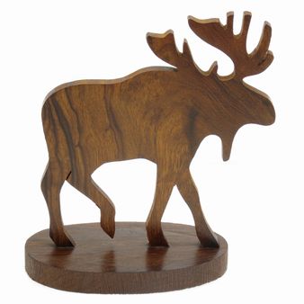Moose Silhouette on Base - Ironwood Carving  |  EarthView