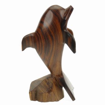 Dolphin on Stand - Ironwood Carving  |  EarthView