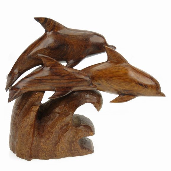 Dolphin School - Ironwood Carving  |  EarthView