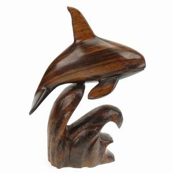 Orca on Base - Ironwood Carving  |  EarthView