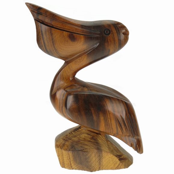 Pelican, Smooth - Ironwood Carving  |  EarthView
