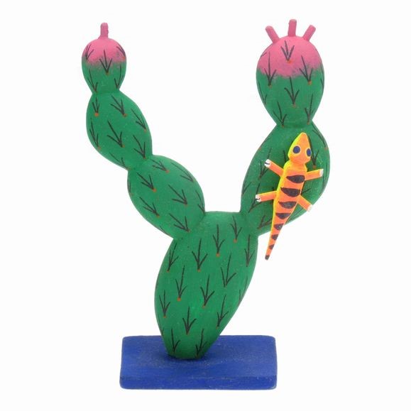 Prickly Pear Cactus - Oaxacan Wood Carving  |  EarthView