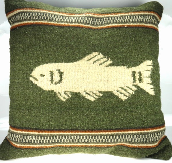 Trout Pillow - Zapotec Weaving  |  EarthView