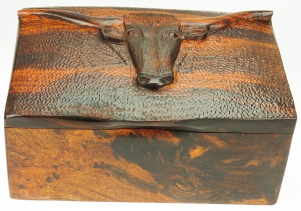 Texas Longhorn Box - Ironwood Carving  |  EarthView