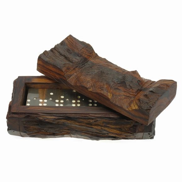 Bear Rustic Domino Set - Ironwood Carving  |  EarthView