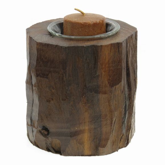 Rustic Candleholder - Ironwood Carving  |  EarthView