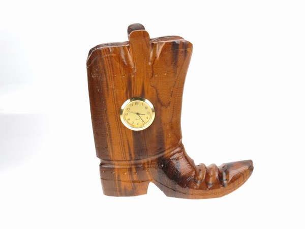 Cowboy Boot Clock - Ironwood Carving  |  EarthView