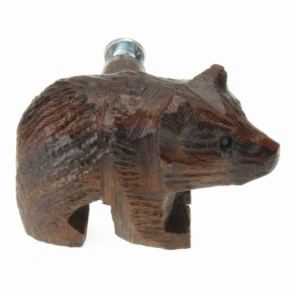 Bear Drawer Pull - Ironwood Carving  |  EarthView
