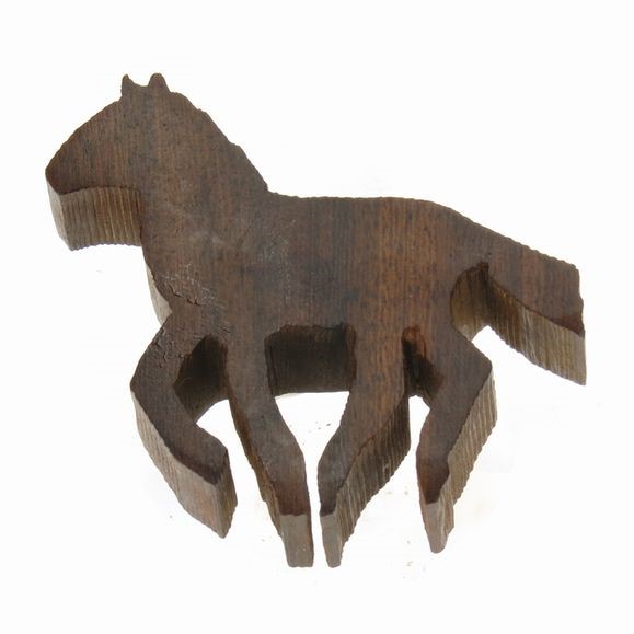Horse Silhouette Drawer Pull - Ironwood Carving  |  EarthView