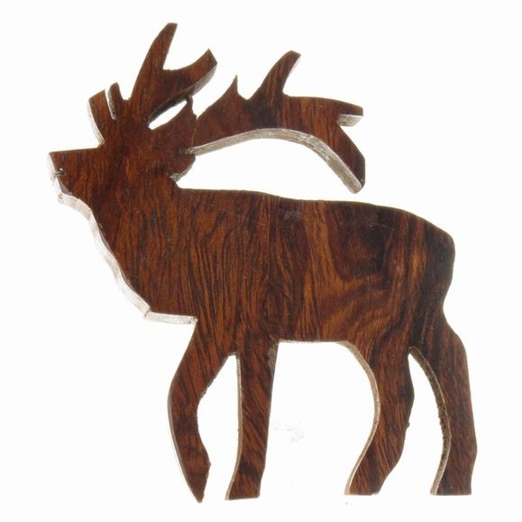 Elk Silhouette Drawer Pull - Ironwood Carving  |  EarthView
