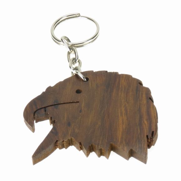 Eagle Head Keychain - Ironwood Carving  |  EarthView