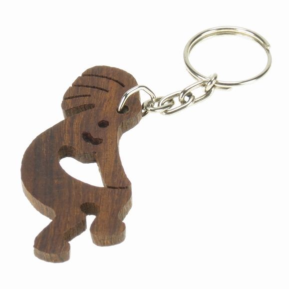 Kokopelli Keychain - Ironwood Carving  |  EarthView