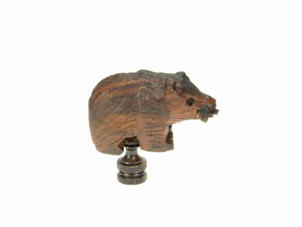 Bear with Fish Finial - Ironwood Carving  |  EarthView