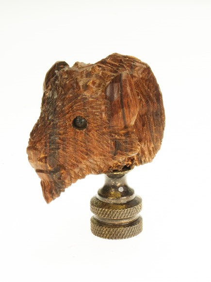 Buffalo Head Finial - Ironwood Carving  |  EarthView